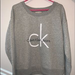 Calvin Klein Jeans Monogram Logo Fleece Crew Neck